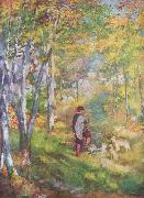 Pierre-Auguste Renoir Jules le Coeur et ses chiens dans la foret de Fontainebleau oil painting